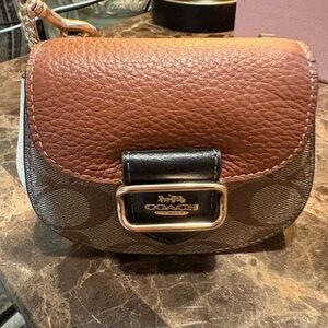 Coach Tan and Black Mini Bag